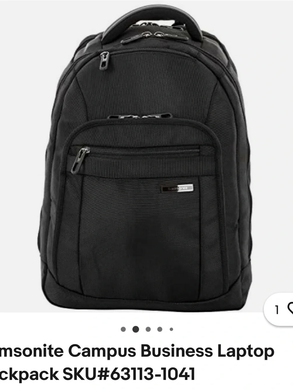 Samsonite Black Professional Laptop Backpack